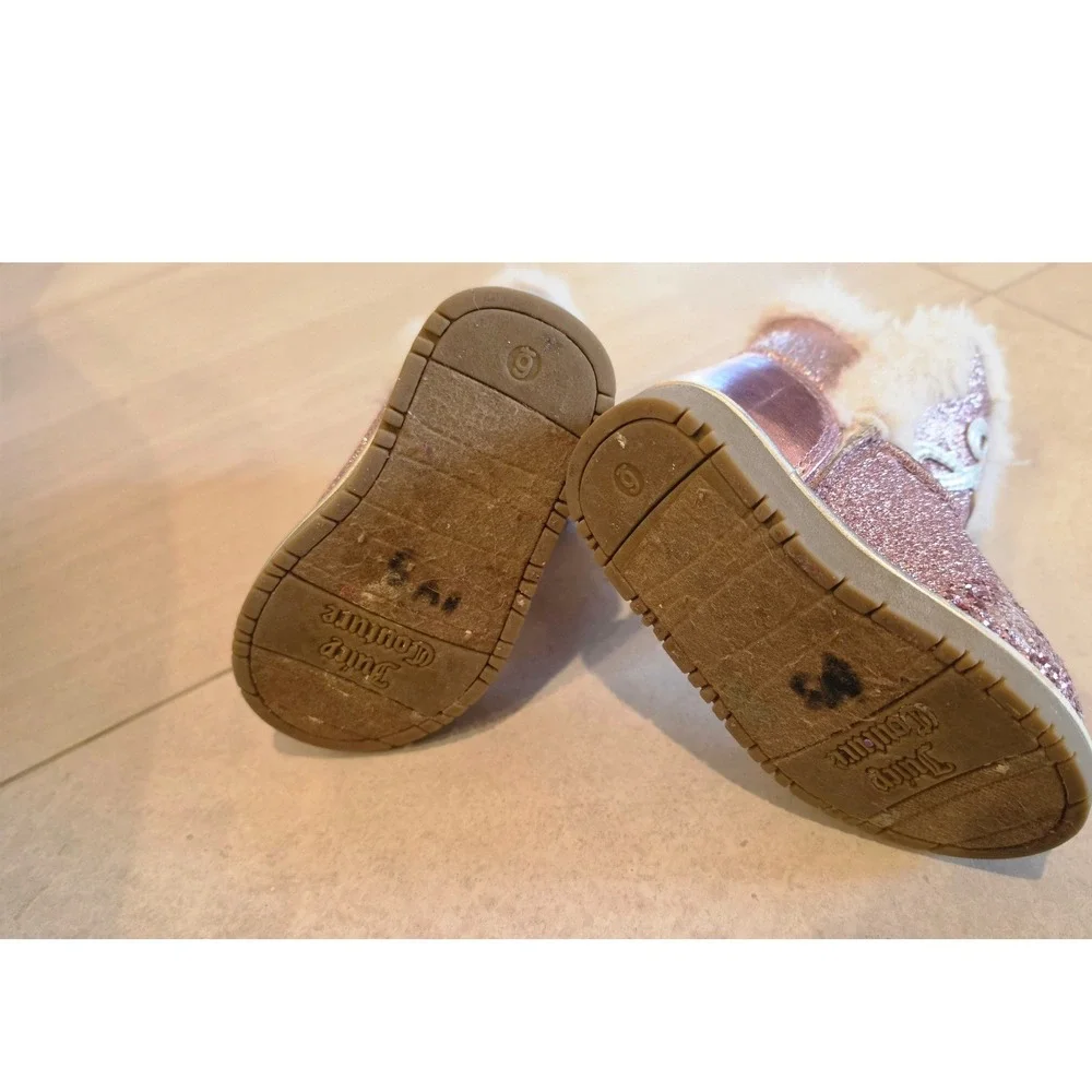 Juicy Couture Toddler Boots SZ 6M Style CB1350 Faux Fur McBling Barbiecore glam